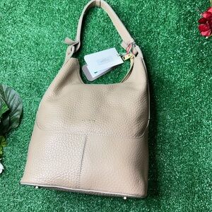 Lia Numa British Tan Pebbled Leather Hobo
Shoulder Bag